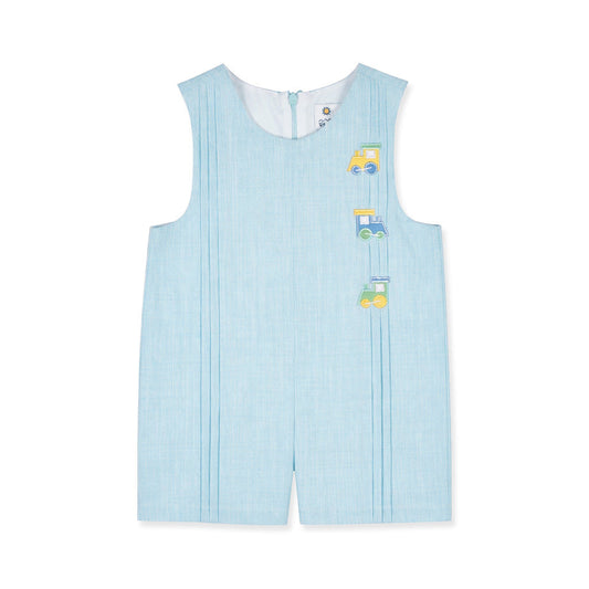 Linen-Look Shortall With Trains