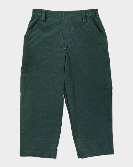 Green Corduroy Fake Fly Pants