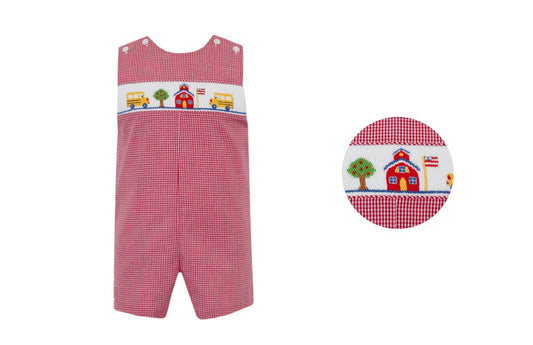Back To School Boy's Gingham Short Jon Jon