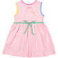 Stripe Knit Dress With Flowers
