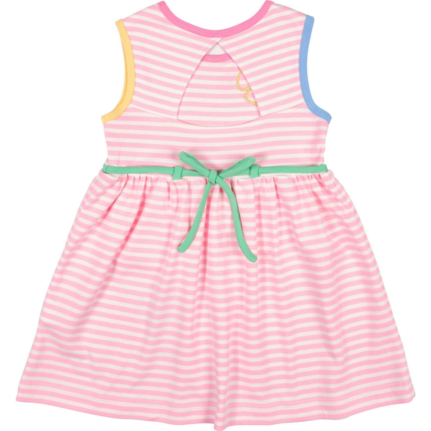 Stripe Knit Dress With Flowers