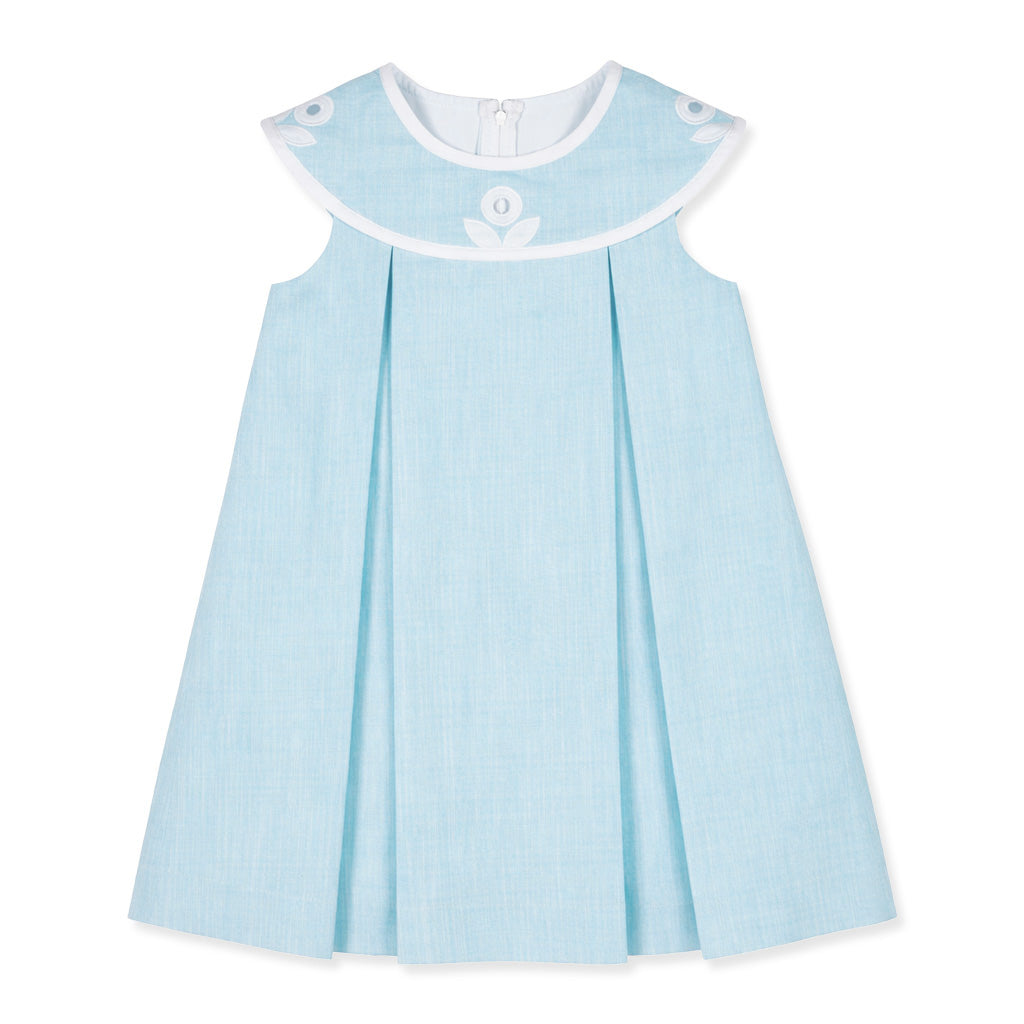 Linen-Look Dress With Vintage Flower