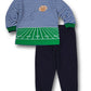 Stripe Knit Shirt With Football Field