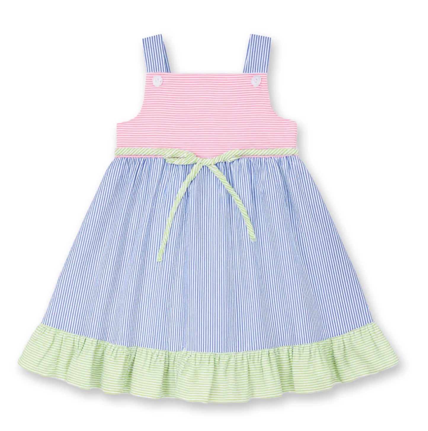 Seersucker Dress With Flowers
