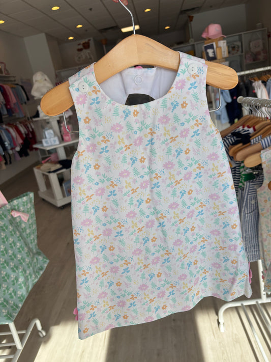 Printed Pique Dress with Flowers