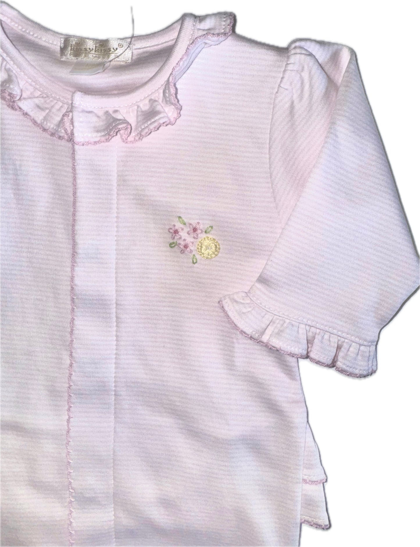 SCE Lemon Blossoms Footie W/ Hand Embroidered Stripe