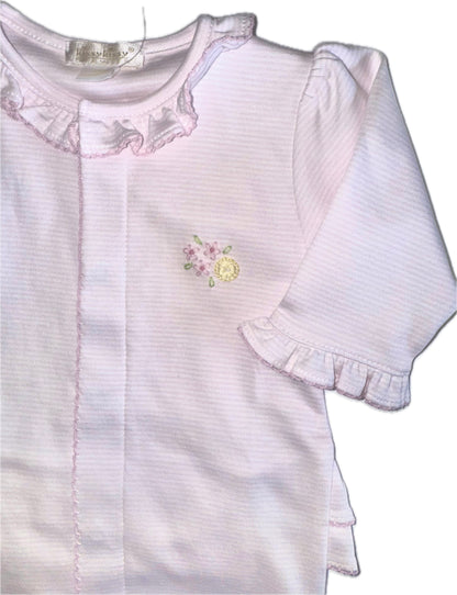 SCE Lemon Blossoms Footie W/ Hand Embroidered Stripe