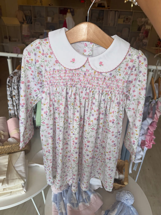 Autumn Gardens Dress Print Smocked