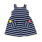 Stripe Knit Dress w/ Ric Rac & Flowers