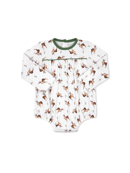 Mother May I Bubble Long Sleeve Print With Hunter Green Piping