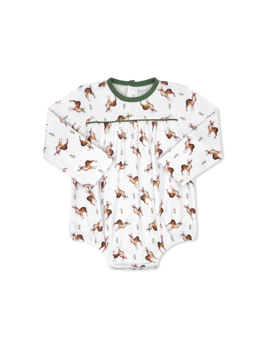 Mother May I Bubble Long Sleeve Print With Hunter Green Piping