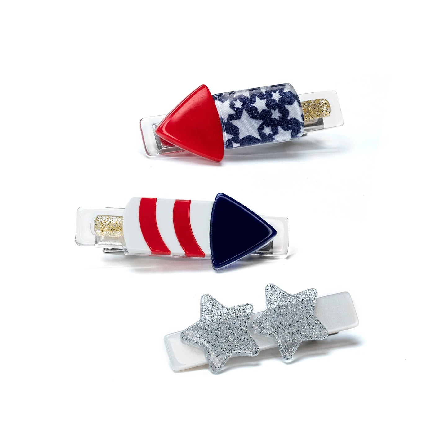 Fireworks Red & Blue Alligator Clips