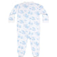 Blue Toile Zipper Footie