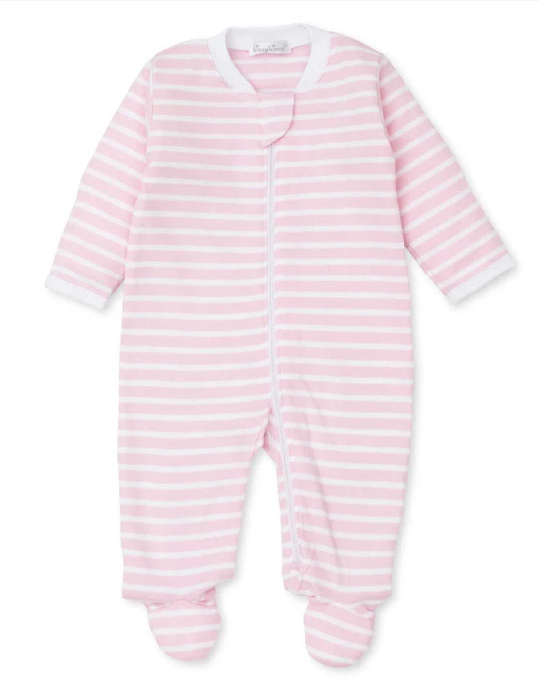 PJs Team Stripes Footie with Zipper Prt