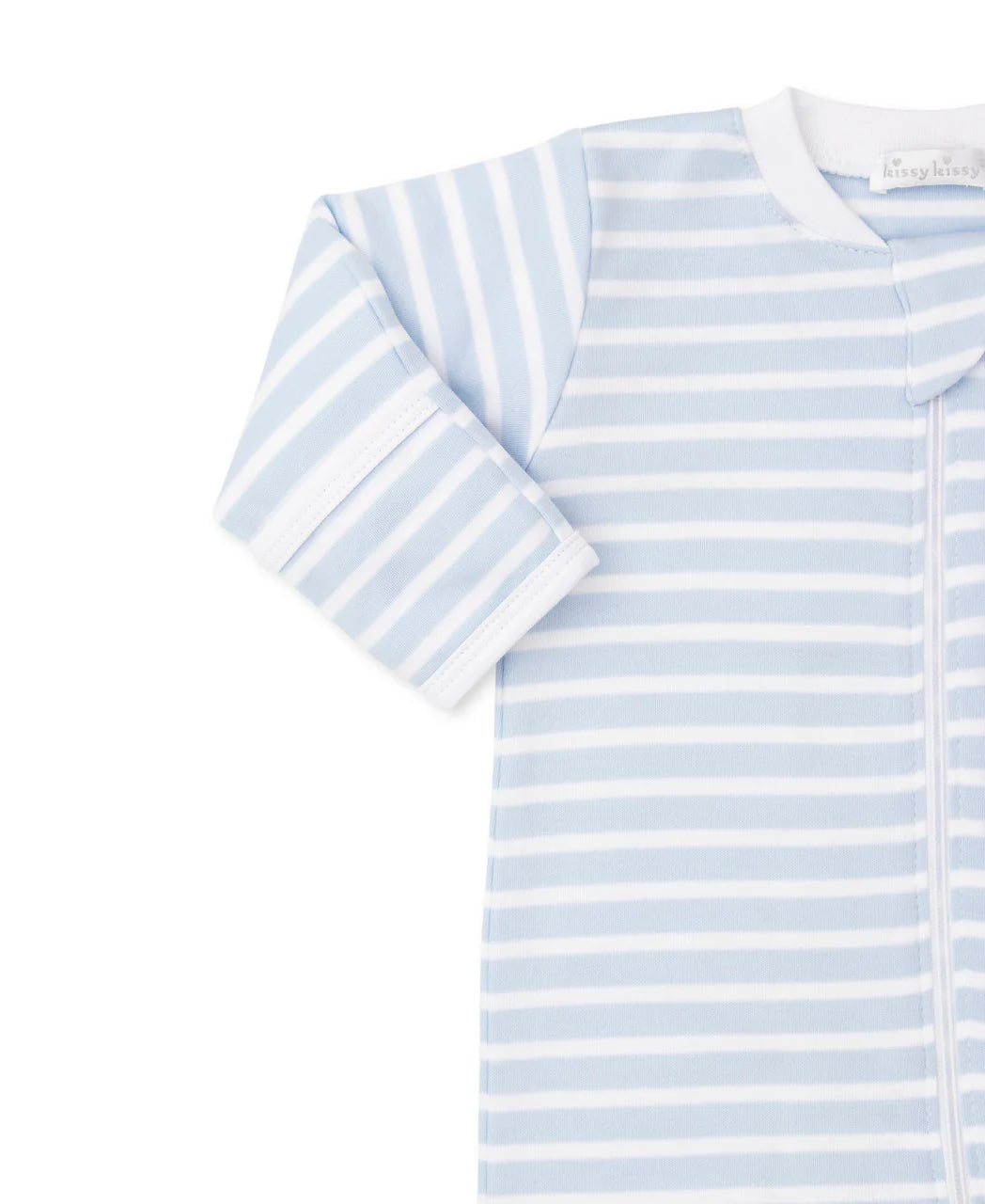 PJs Team Stripes Footie with Zipper Print
