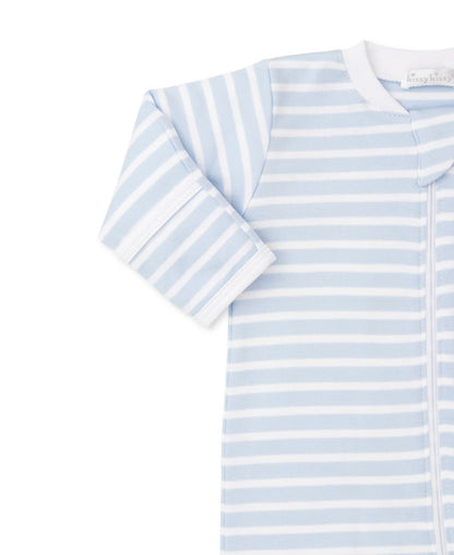 PJs Team Stripes Footie with Zipper Print