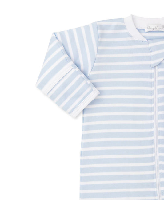 PJs Team Stripes Footie with Zipper Print