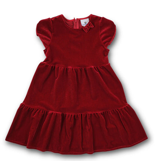 Stretch Velvet Dress With Tulip Sleeves